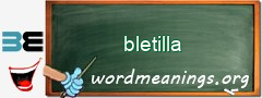 WordMeaning blackboard for bletilla